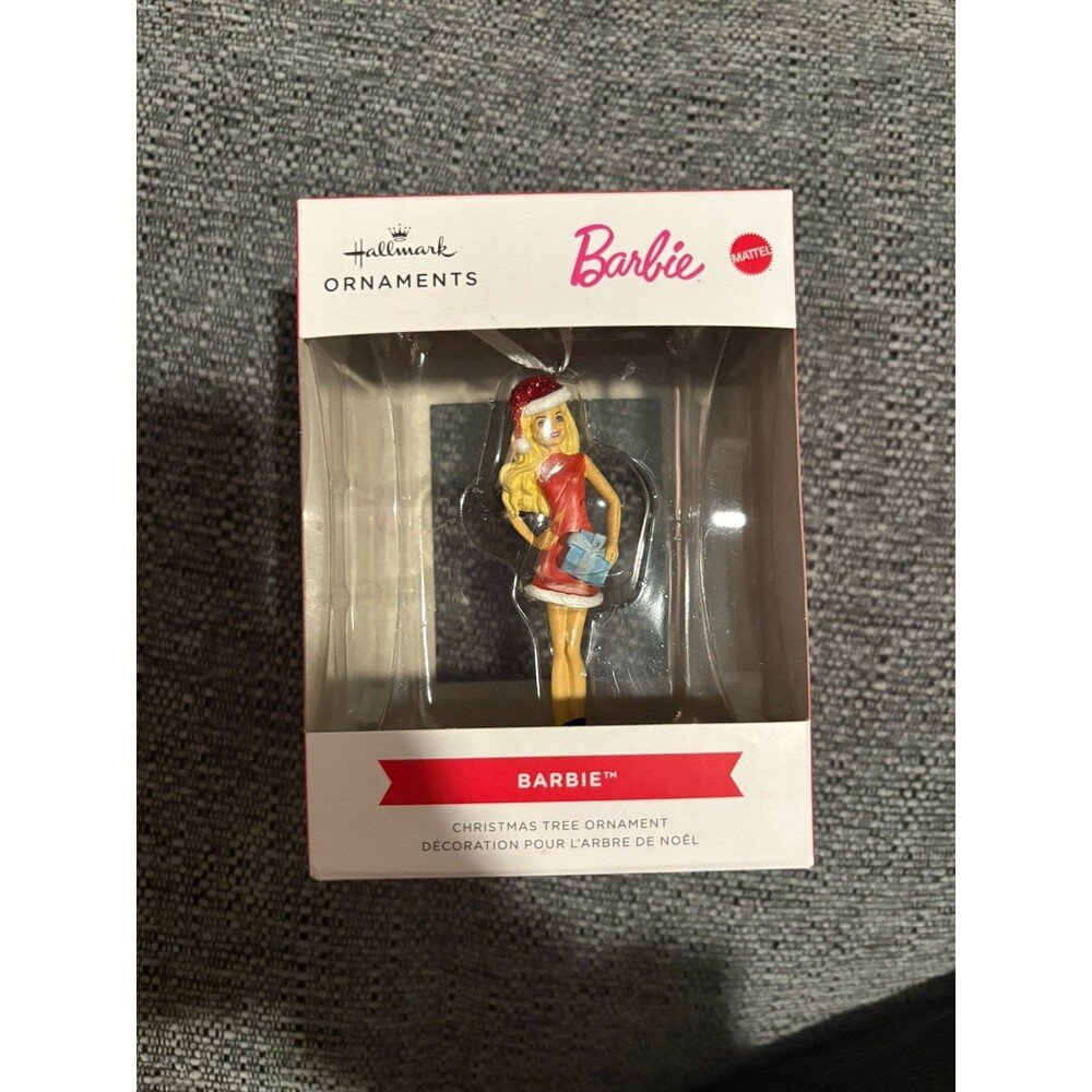 HALLMARK Barbie Doll, little Red Dress, Santa Hat, Ornament 2025 NEW!